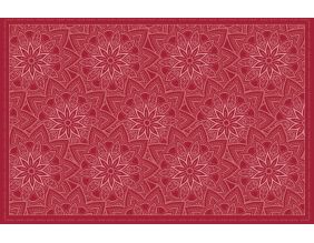 Tapis en vinyle fleurs mandala rouge (60 x 90 cm)