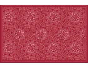Tapis en vinyle fleurs mandala rouge (90 x 60 cm)