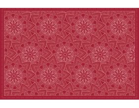 Tapis en vinyle fleurs mandala rouge (90 x 60 cm)