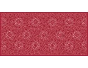 Tapis en vinyle fleurs mandala rouge (140 x 70 cm)