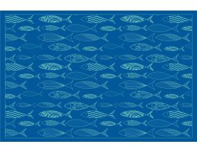 Tapis en vinyle motifs poissons (90 x 60 cm)
