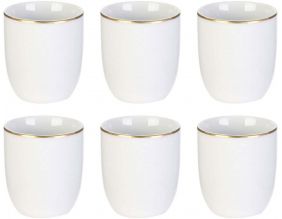 Tasse en porcelaine liseré doré 18 cl (Lot de 6)