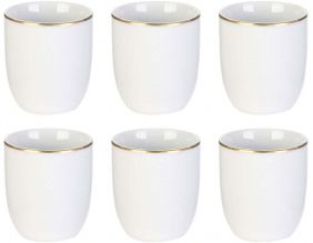 Tasse en porcelaine liseré doré 18 cl (Lot de 6)