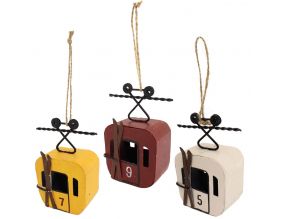 Télécabines colorées décoratives (Lot de 3) (1 jaune - 1 crème - 1 bordeaux)