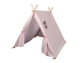 Tente enfant en tissu 105 cm Little world (Rose et blanc)