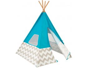 Tipi enfant en toile et bambou (Turquoise)