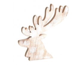 Tête de cerf en bois blanchi