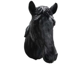 Tête de cheval noir en résine (15 x 21 x 30 cm)