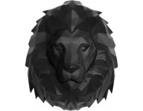 Tête de lion à suspendre Origami (Noir)