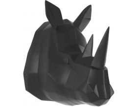 Tête de rhinocéros à suspendre Origami (Noir)