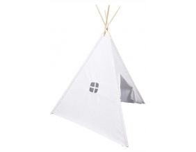 Tipi enfant en tissu 160 cm Little house (Blanc et rose)