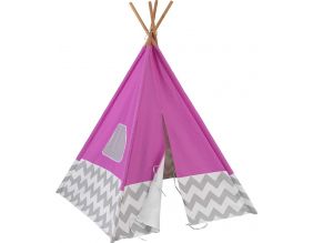 Tipi enfant en toile et bambou (Rose)