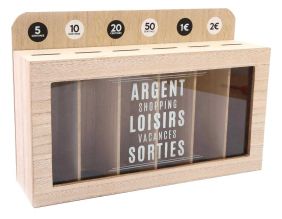 Tirelire compartimentée Shopping 30x20 cm