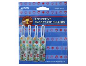 Tirette réchéchissante pour chien Snoopy fermeture éclair (Lot de 4) (Snoopy & Spring)