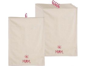 Torchon de cuisine en coton Miam (Lot de 6)