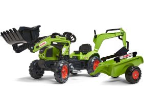 Tractopelle enfant avec excavatrice et remorque Claas