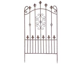 Treillage en fer fleur de lys et arabesques 61 x 123 cm