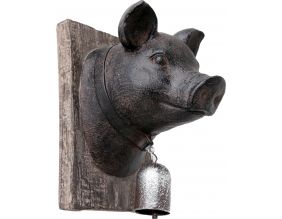 Trophée animal en résine sur plaque 19x15 cm (Cochon)