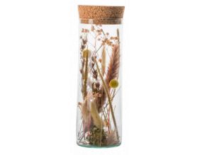 Tube en verre avec fleurs séchées (Misty)