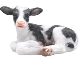 Vache couchée en résine 34 x 21 x 21.5 cm