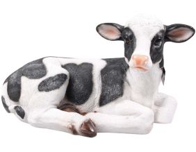 Vache couchée en résine 34 x 21 x 21.5 cm