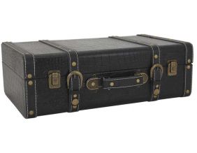 Valise en bois et polyuréthane vintage