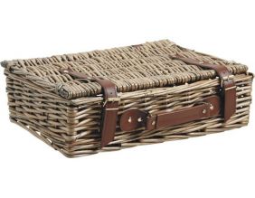Valise de rangement en osier vieilli (1)