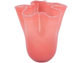 Vase en verre Ruffles Medium (Rose)