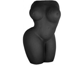 Vase buste de femme en résine Lady (Noir)