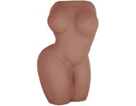 Vase buste de femme en résine Lady (Orange terracotta)