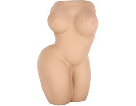 Vase buste de femme en résine Lady (Marron sable)