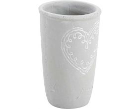 Vase en ciment motif coeur