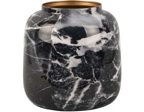 Vase effet marbre Marble sphere 13.5 x 12.5 cm (Noir)