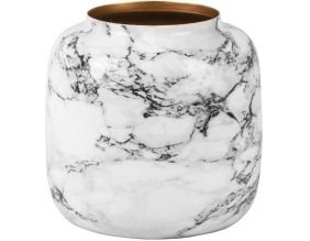 Vase effet marbre Marble sphere 19.5 x 19.5 cm (Blanc)