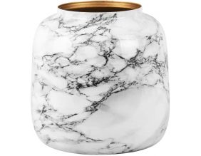 Vase effet marbre Marble sphere 13.5 x 12.5 cm (Blanc)
