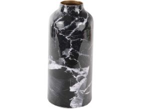 Vase effet marbre Marble straight 9 x 20 cm (Noir)