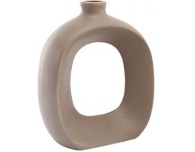 Vase en grès Oval 16 cm (Taupe)