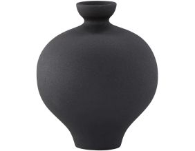 Vase en grès Rellis 6x24 cm (Noir)