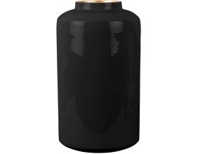 Vase en métal Enamel  XL 19 x 33 cm (Noir)