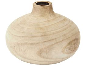 Vase rond en bois de bancoulier (Ruche)