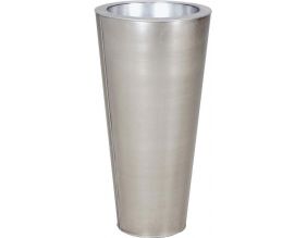 Grand vase rond et haut en zinc (Titanium)