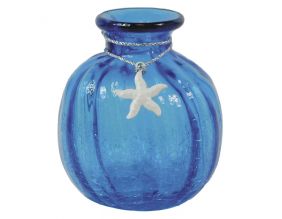 Vase en verre teinté bleu