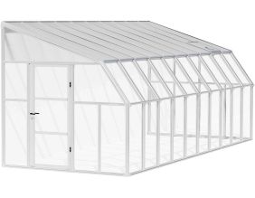 Véranda en aluminium blanc et polycarbonate Sun Room II (16.2m²)