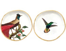 Vide-poches en métal Oiseaux du paradis 15 cm (Lot de 2)