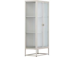 Vitrine en acier 70 x 40 x 160 cm Garis (Beige)