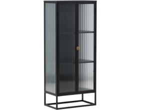 Vitrine en acier 70 x 40 x 160 cm Garis (Noir)