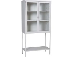 Vitrine en acier 2 portes Misha (Blanc)