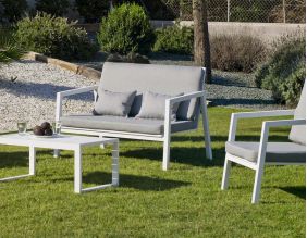 Salon de jardin détente en aluminium 4 personnes Agata
