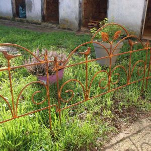 Bordure de jardin décorative en fer forgé rouillé (Lot de 3)