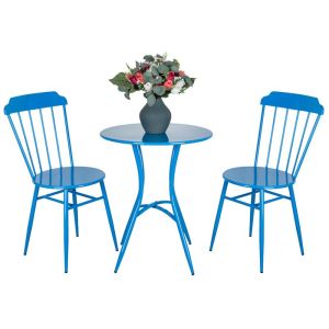Chaise en métal laqué - Samos (Lot de 2) (Bleu Majorelle)